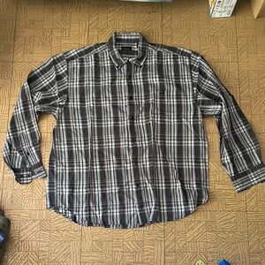 Van Heusen Men's Black and White Plaid Shirt